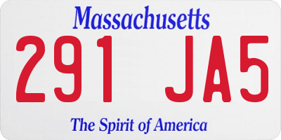 MA license plate 291JA5
