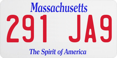 MA license plate 291JA9