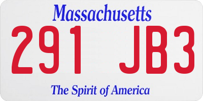 MA license plate 291JB3