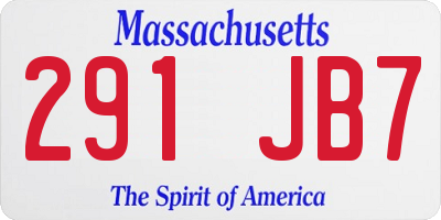 MA license plate 291JB7