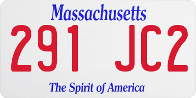 MA license plate 291JC2