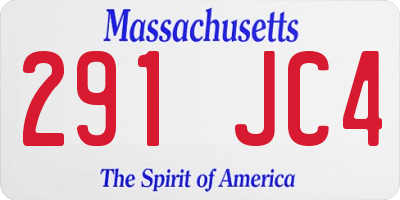MA license plate 291JC4