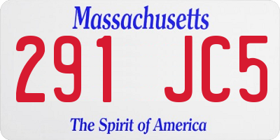 MA license plate 291JC5