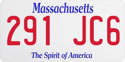 MA license plate 291JC6