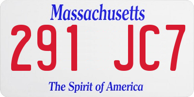 MA license plate 291JC7