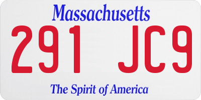 MA license plate 291JC9