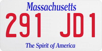 MA license plate 291JD1