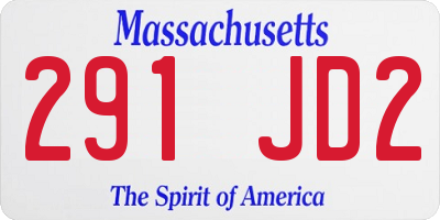 MA license plate 291JD2