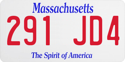 MA license plate 291JD4