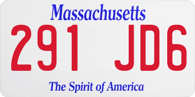 MA license plate 291JD6