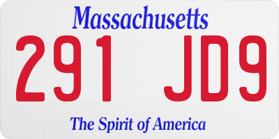 MA license plate 291JD9