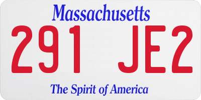 MA license plate 291JE2