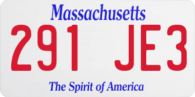 MA license plate 291JE3