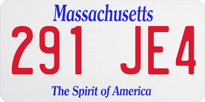 MA license plate 291JE4