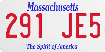 MA license plate 291JE5