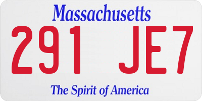 MA license plate 291JE7