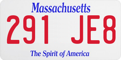 MA license plate 291JE8