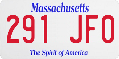 MA license plate 291JF0