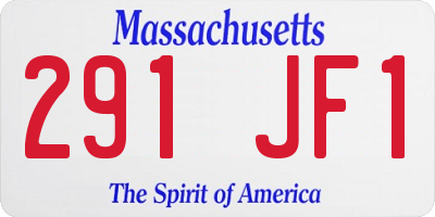 MA license plate 291JF1