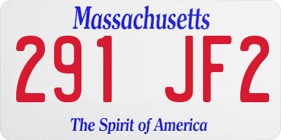 MA license plate 291JF2
