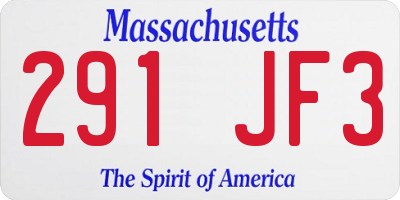 MA license plate 291JF3