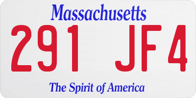 MA license plate 291JF4