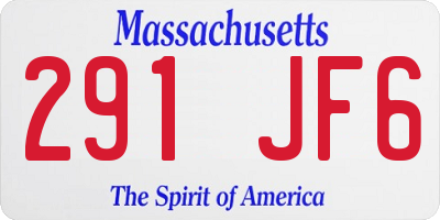 MA license plate 291JF6