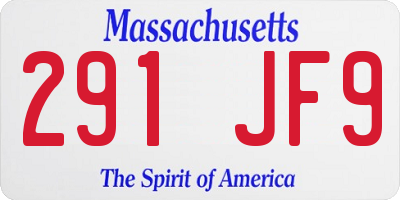 MA license plate 291JF9