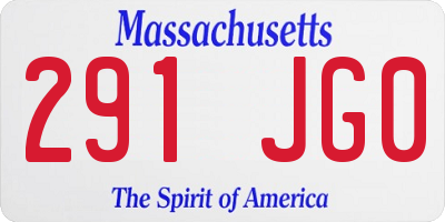 MA license plate 291JG0