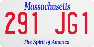 MA license plate 291JG1