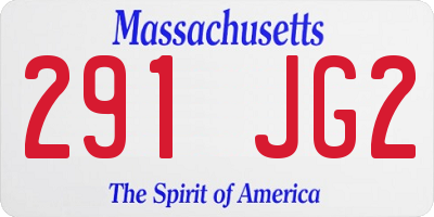 MA license plate 291JG2