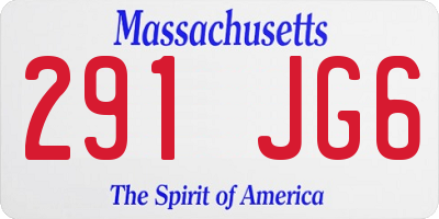 MA license plate 291JG6