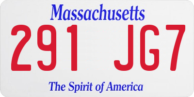 MA license plate 291JG7