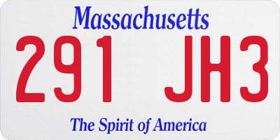 MA license plate 291JH3