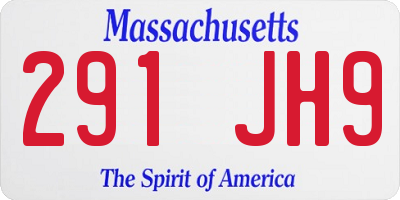 MA license plate 291JH9