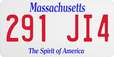MA license plate 291JI4