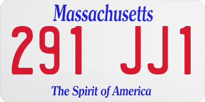 MA license plate 291JJ1