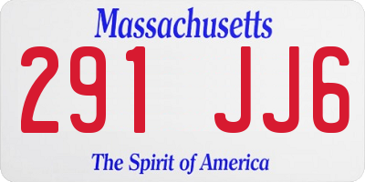 MA license plate 291JJ6