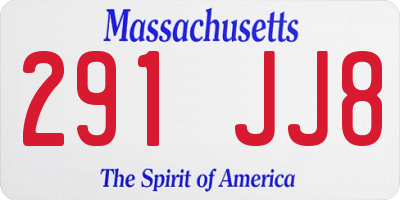 MA license plate 291JJ8
