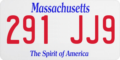 MA license plate 291JJ9
