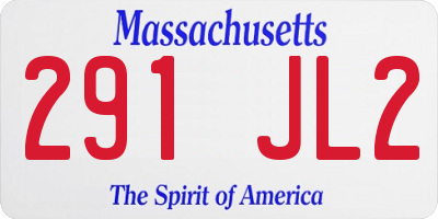 MA license plate 291JL2