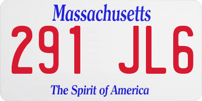 MA license plate 291JL6