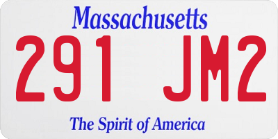 MA license plate 291JM2