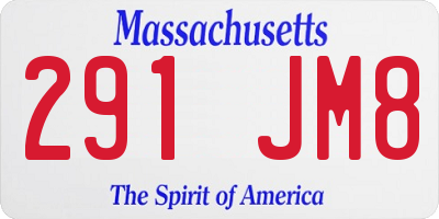 MA license plate 291JM8
