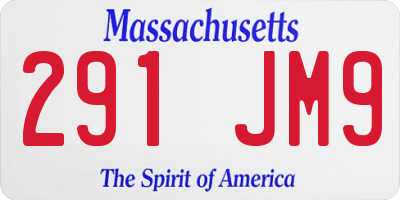 MA license plate 291JM9