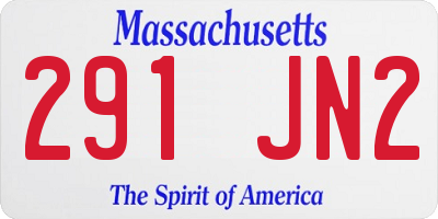MA license plate 291JN2