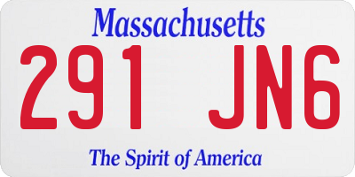 MA license plate 291JN6
