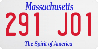 MA license plate 291JO1