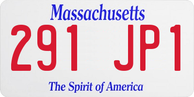 MA license plate 291JP1