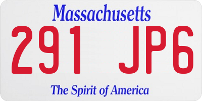 MA license plate 291JP6